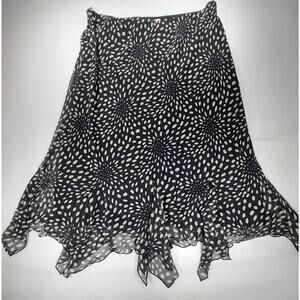 CATO Women Sheer Lined Maxi Skirt Flowy Handkerchief Hem Geometric Sz 18/20W NWT